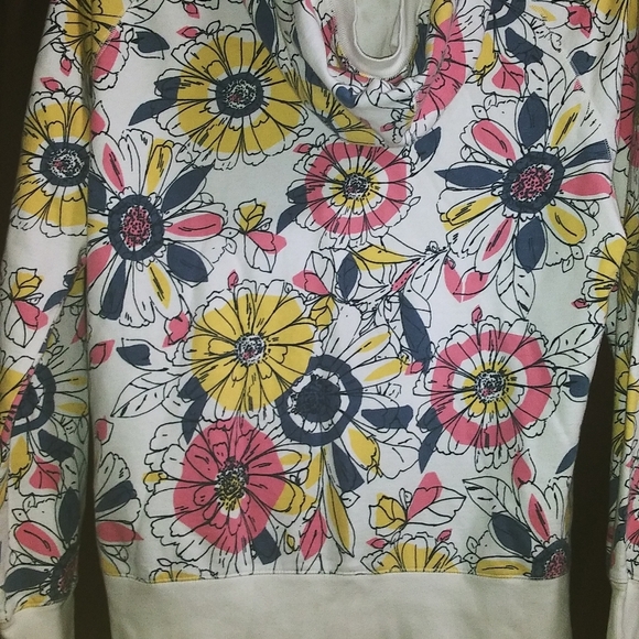 Merona Floral Zip Up Hooded Sweatshirt size XXL NWOT. - Picture 3 of 9